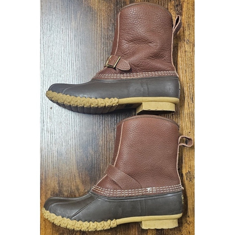 LLBean Men's Lounger L.E Tumbled Leather Shearling Lined Boots Sz 8 M USA - Picture 4 of 7